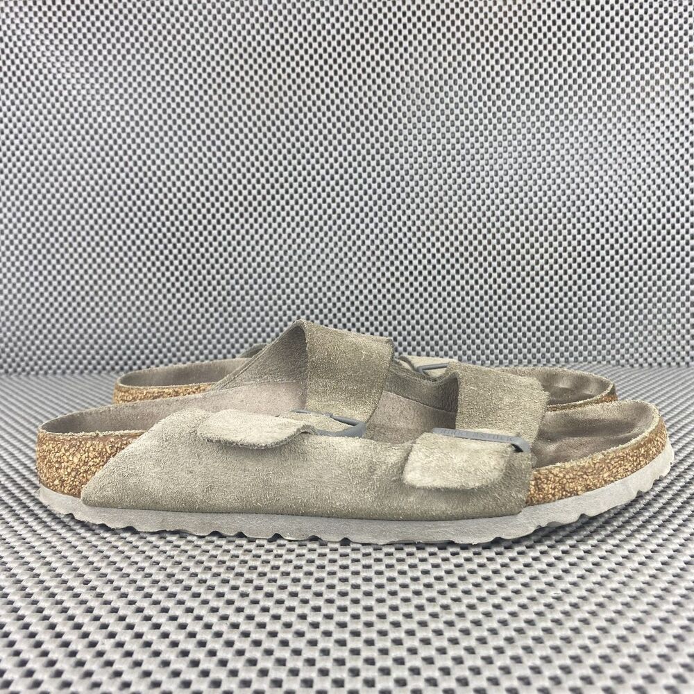 Birkenstock Arizona Sandals Adult 39 L8 M6 Taupe Gray Buckle Made in Germany - Picture 2 of 11